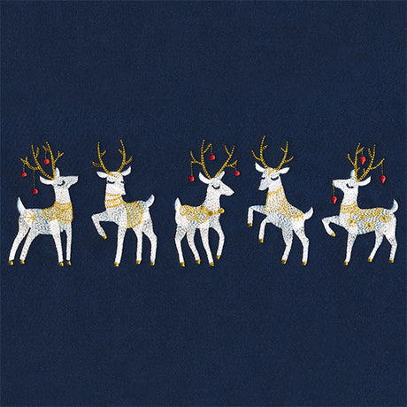 Prancing Retro Reindeer Border