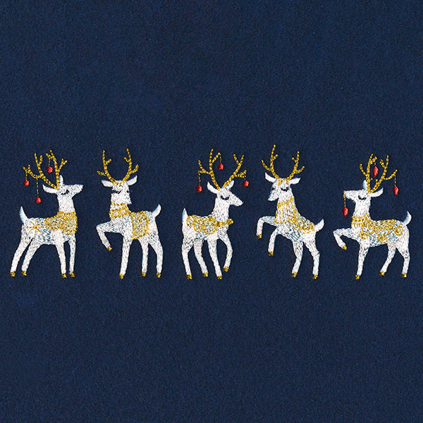 Prancing Retro Reindeer Border