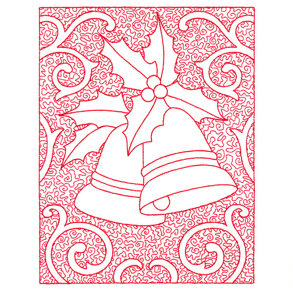 Filigree Christmas Bells (Trapunto)