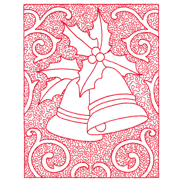 Filigree Christmas Bells (Trapunto)