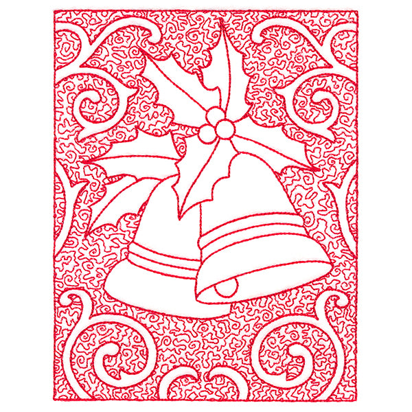 Filigree Christmas Bells (Trapunto)