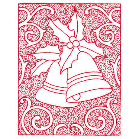 Filigree Christmas Bells (Trapunto)
