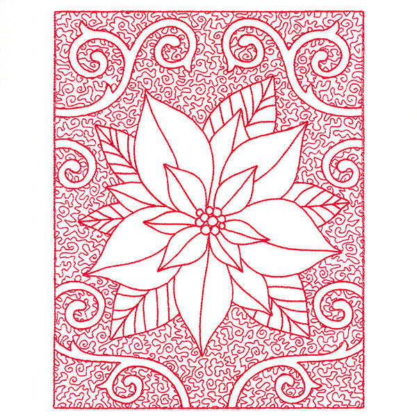 Filigree Christmas Poinsettia (Trapunto)