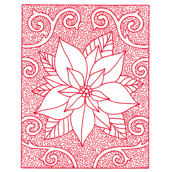 Filigree Christmas Poinsettia (Trapunto)