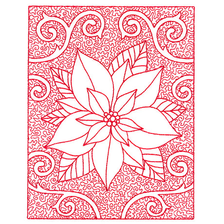Filigree Christmas Poinsettia (Trapunto)