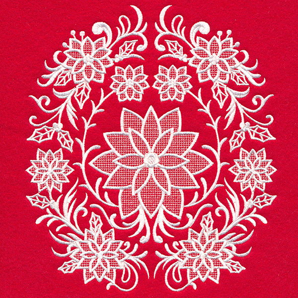 Exquisite Poinsettia Feature (Whitework)
