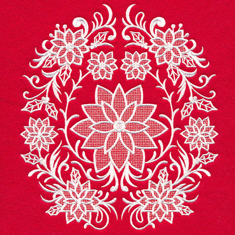 Exquisite Poinsettia Feature (Whitework)