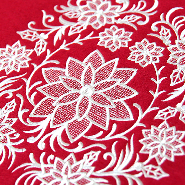 Exquisite Poinsettia Feature (Whitework)