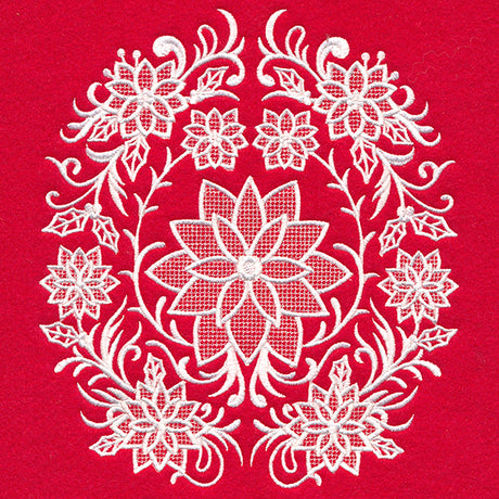 Exquisite Poinsettia Feature (Whitework)