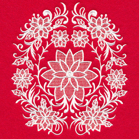 Exquisite Poinsettia Feature (Whitework)