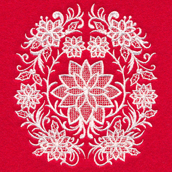 Exquisite Poinsettia Feature (Whitework)
