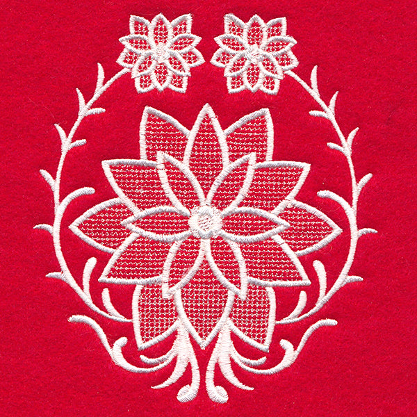Exquisite Poinsettia Accent (Whitework)