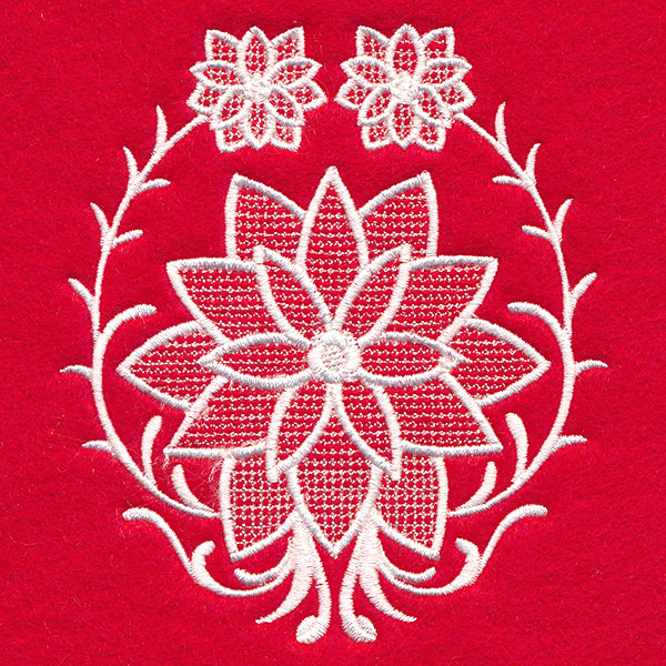 Exquisite Poinsettia Accent (Whitework)