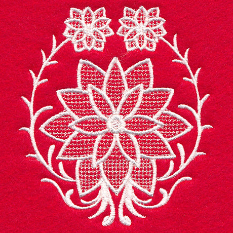 Exquisite Poinsettia Accent (Whitework)