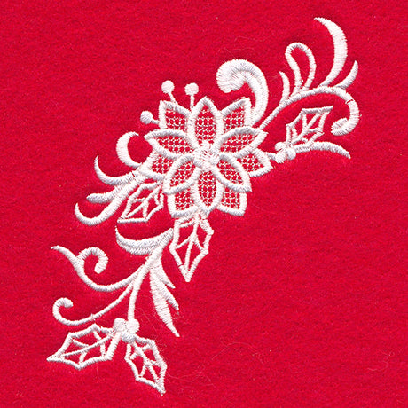 Exquisite Poinsettia Spray (Whitework)