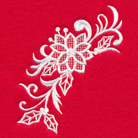 Exquisite Poinsettia Spray (Whitework)