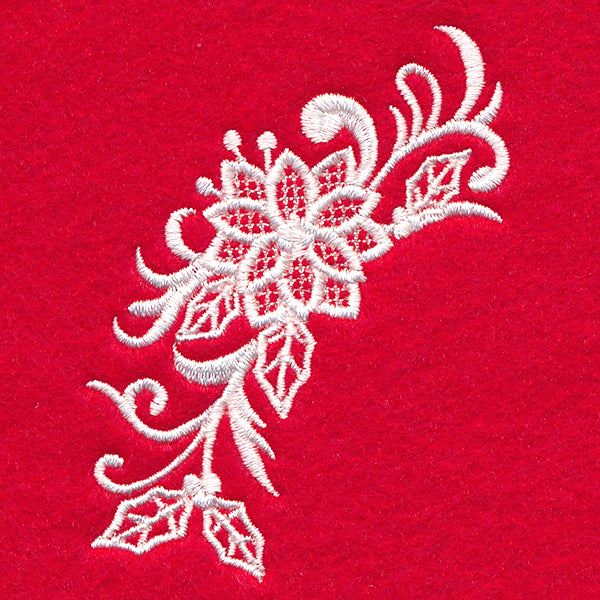 Exquisite Poinsettia Spray (Whitework)