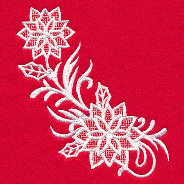 Exquisite Poinsettia Curve (Whitework)