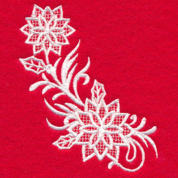 Exquisite Poinsettia Curve (Whitework)