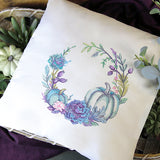 Pumpkin and Succulent Wreath in Watercolor