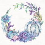 Pumpkin and Succulent Wreath in Watercolor