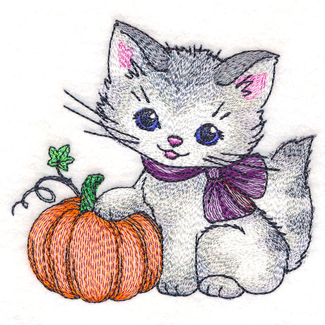 Darling Kitty with Pumpkin