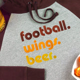 Football. Wings. Beer.