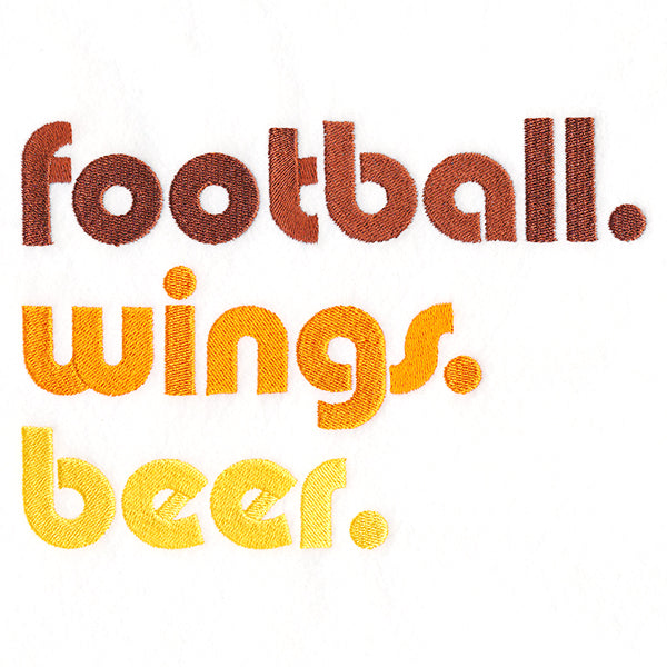 Football. Wings. Beer.
