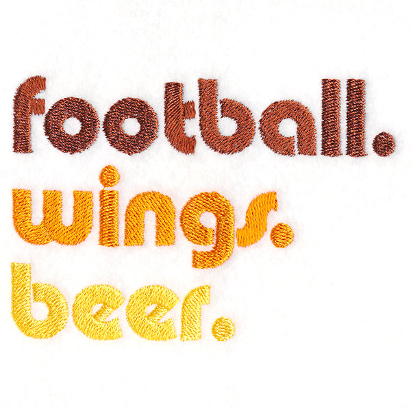 Football. Wings. Beer.