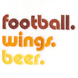 Football. Wings. Beer.
