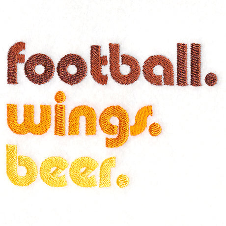 Football. Wings. Beer.