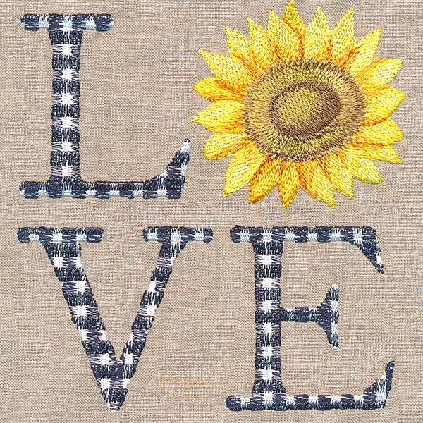 Plaid Love with Sunflower