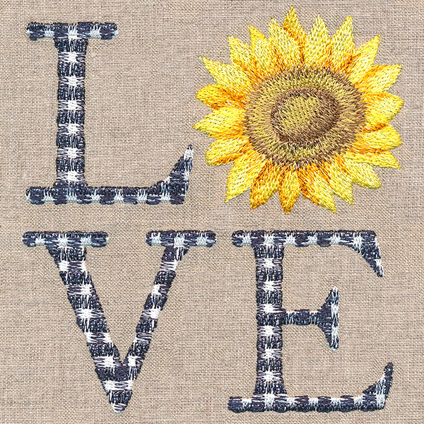 Plaid Love with Sunflower