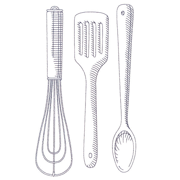 Kitchen Etchings - Cooking Utensils
