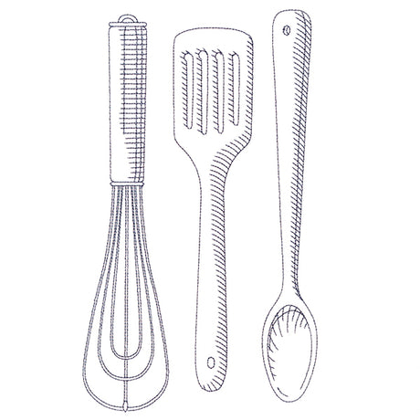 Kitchen Etchings - Cooking Utensils