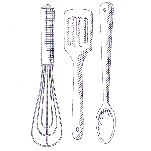Kitchen Etchings - Cooking Utensils