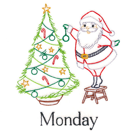 Tree-Decorating Santa on Monday (Vintage)