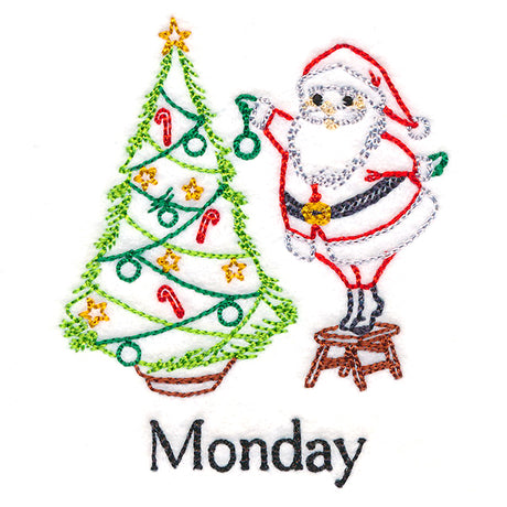 Tree-Decorating Santa on Monday (Vintage)