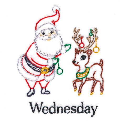 Santa with Reindeer on Wednesday (Vintage)