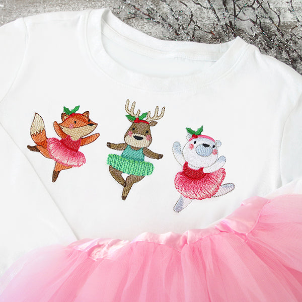Twirling Christmas Ballerinas Trio