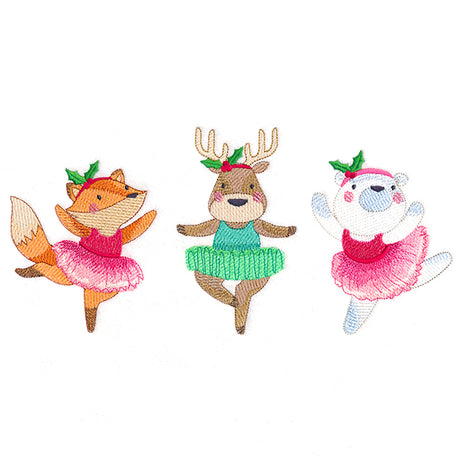 Twirling Christmas Ballerinas Trio