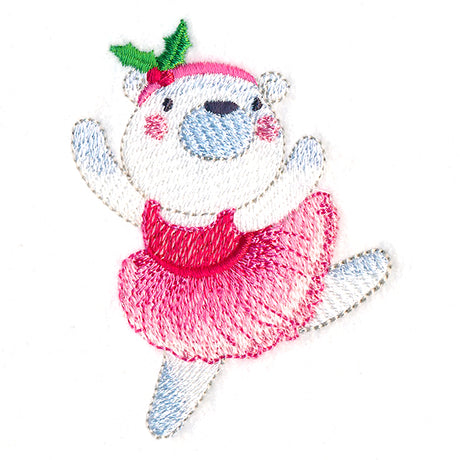 Twirling Christmas Polar Bear Ballerina
