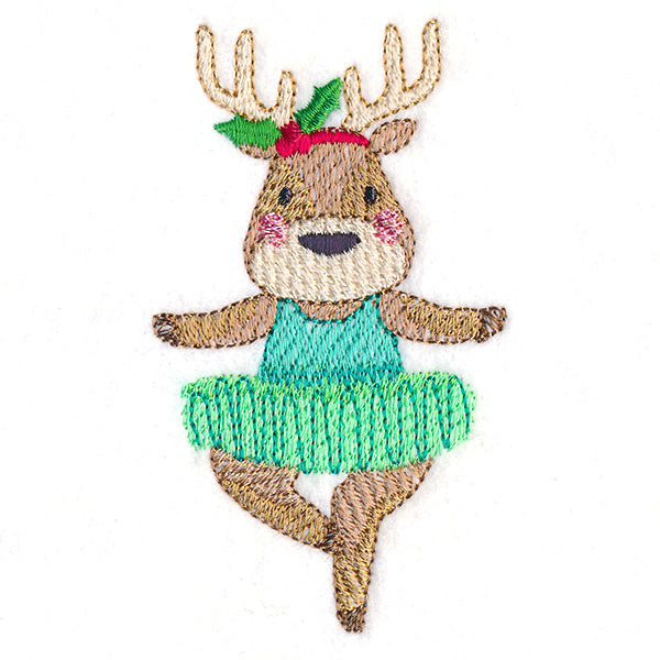 Twirling Christmas Reindeer Ballerina