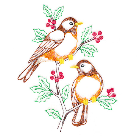 Radiant Robins in Branches (Vintage)