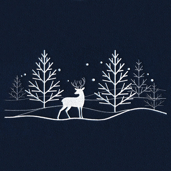 Snowy Deer Scene Border