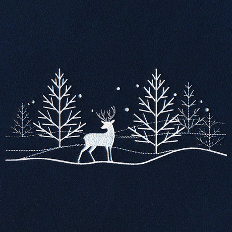 Snowy Deer Scene Border