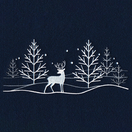 Snowy Deer Scene Border