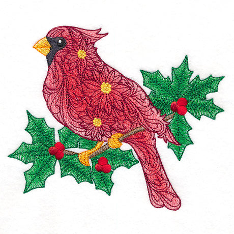 Filigree Cardinal on Holly