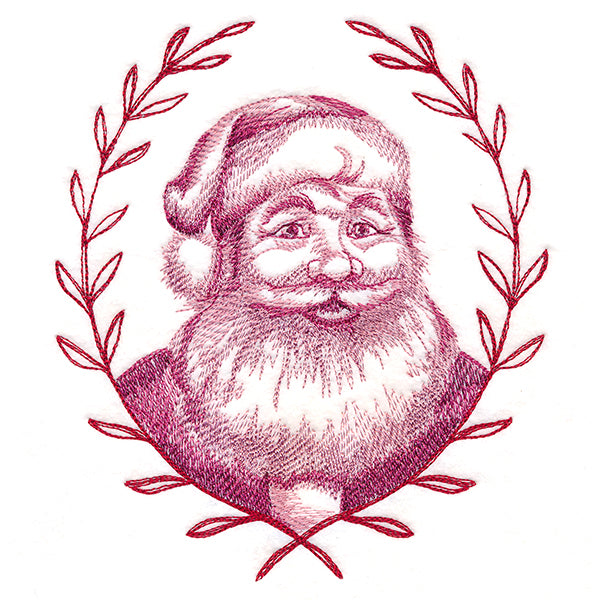 Jolly Santa with Laurels