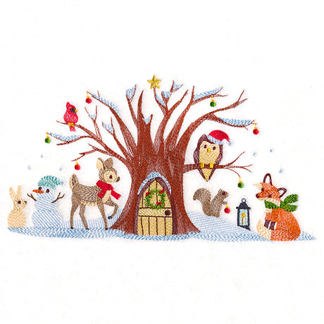 Woodland Christmas Gathering Border